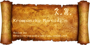 Krompaszky Marcián névjegykártya